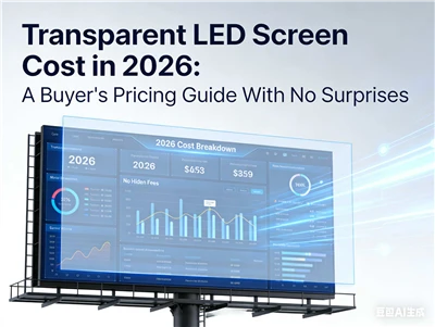 עלות מסך LED שקוף בשנת 2026 מדריך תמחור לקונה ללא הפתעות